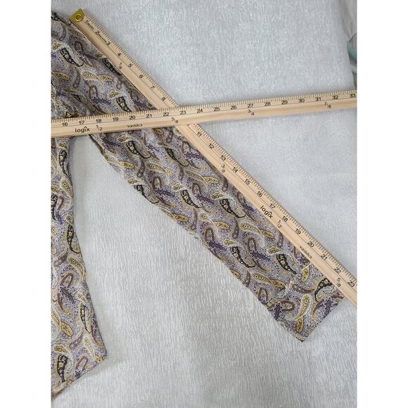 J Crew women's The Perfect Shirt paisley Gray/yellow Size 2 Eclectic Dopamine - Picture 6 of 6